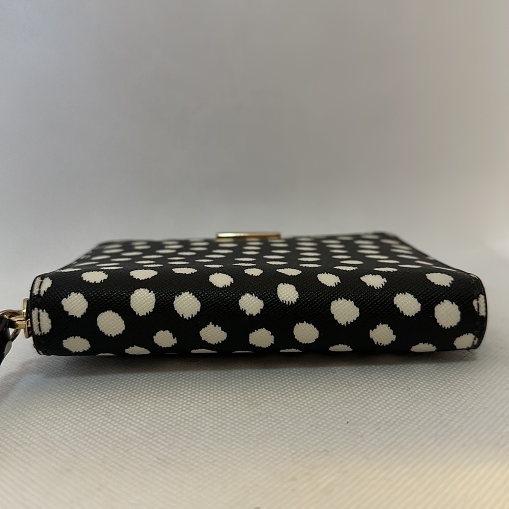 Kate Spade Crosshatch Leather Scatter Dot Zipper Wallet - EUC - Picture 9 of 12